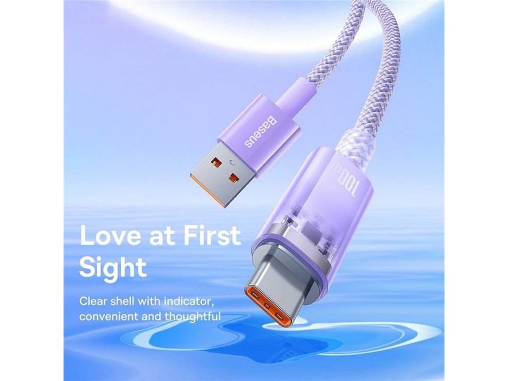 BASEUS cable USB to Type C Power Delivery Explorer 100W 2m purple CATS010505