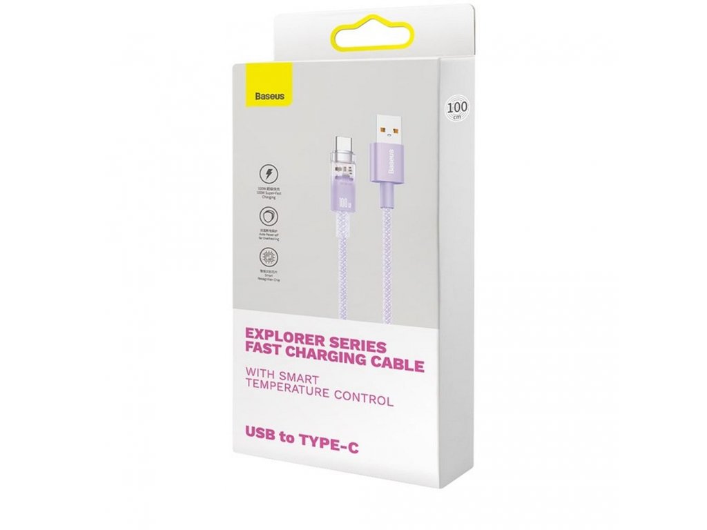 BASEUS cable USB to Type C Power Delivery Explorer 100W 2m purple CATS010505