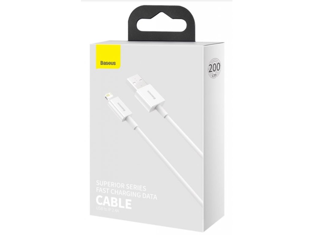 Baseus CALYS-C02 Rychlonabíjecí kabel Lightning 2,4A 2m bílý