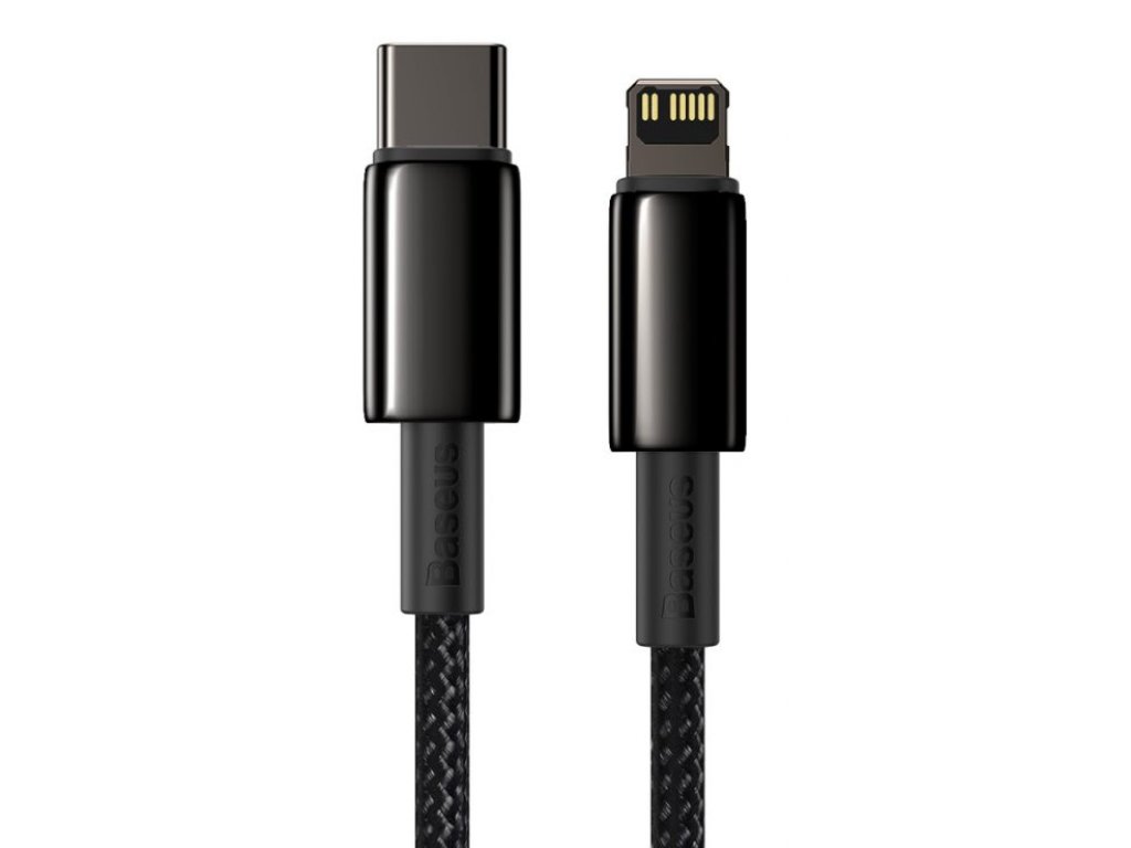 Rychlonabíjecí kabel Baseus Tungsten Gold USB-C to Lightning 20W 1m - černý