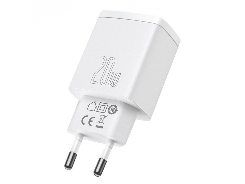 Baseus CCXJ-B02 Compact Quick Nabíječka USB/USB-C 20W bílá