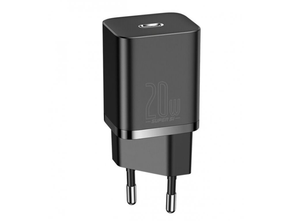 Baseus TZCCSUP-B01 Super Si Quick Nabíječka USB-C 20W + Simple Wisdom Data Kabel Type-C to iP 1m Black