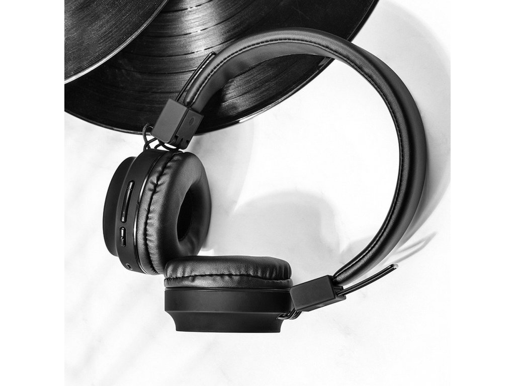 Bezdrátová sluchátka na uši bluetooth Promise W25 černá