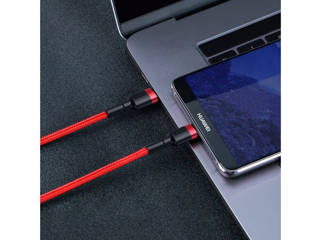 Cafule Cable odolný nylonový kabel USB-C PD / USB-C PD PD2.0 60W 20V 3A QC3.0 2M černo-šedý (CATKLF-HG1)