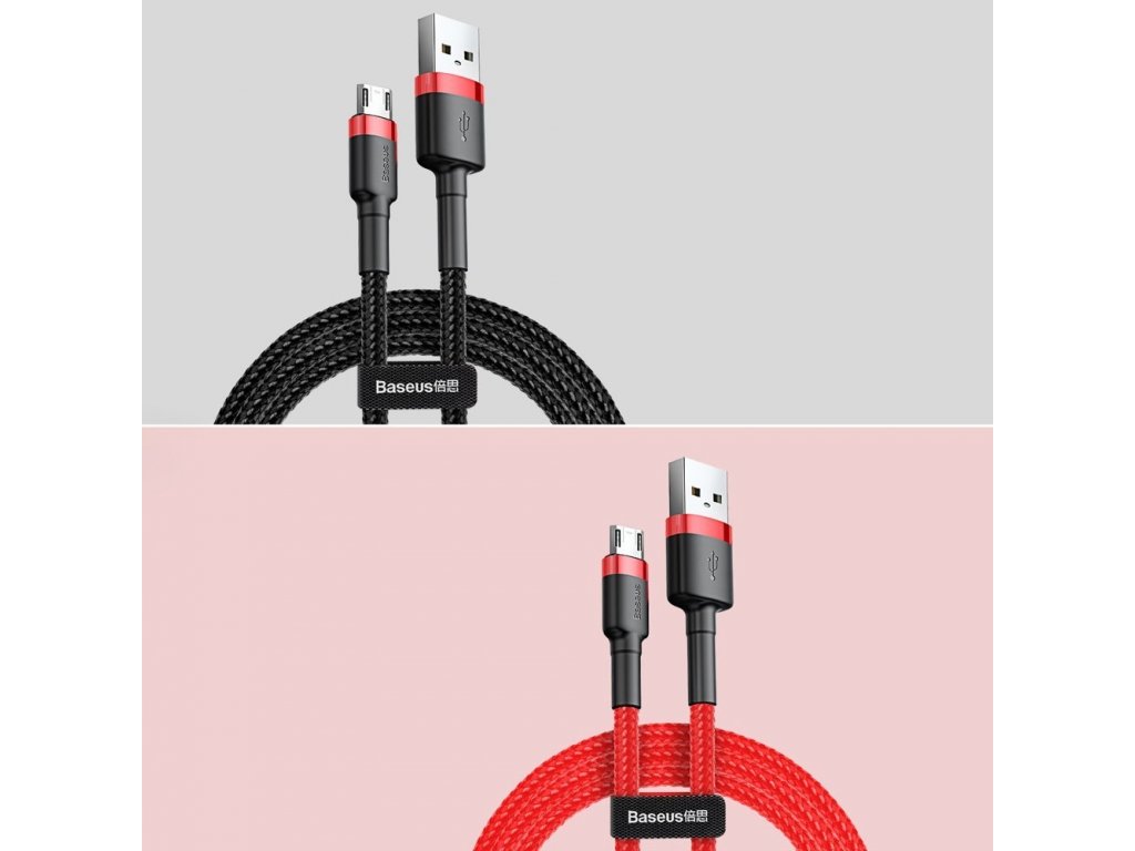 Cafule Cable odolný nylonový kabel USB / micro USB 2A 3M černo-šedý (CAMKLF-HG1)