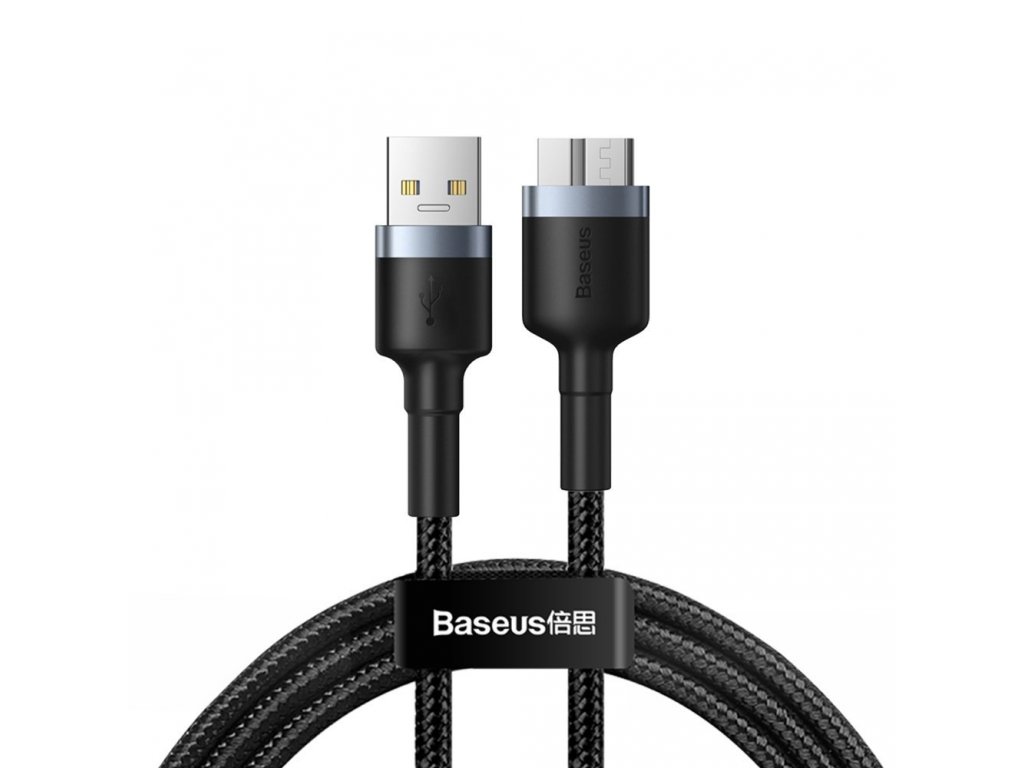 Cafule Cable prodlužovací odolný nylonový kabel USB 3.0 / micro USB SuperSpeed 2 A 1 m šedý (CADKLF-D0G)