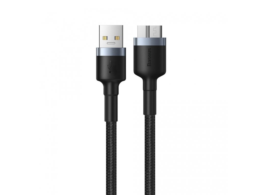 Cafule Cable prodlužovací odolný nylonový kabel USB 3.0 / micro USB SuperSpeed 2 A 1 m šedý (CADKLF-D0G)