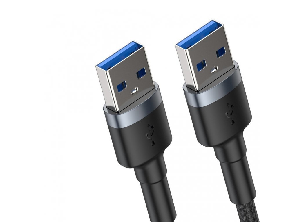 Prodlužovací nylonový kabel USB 3.0 / USB 3.0  2 A 1 m - šedý