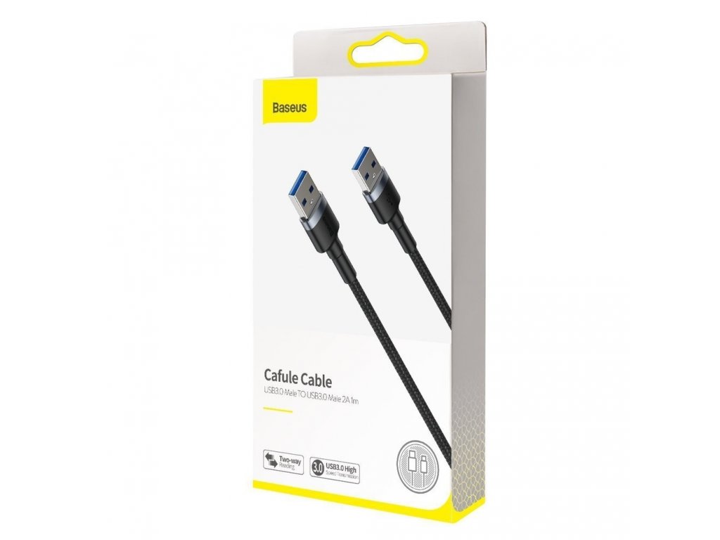 Prodlužovací nylonový kabel USB 3.0 / USB 3.0  2 A 1 m - šedý