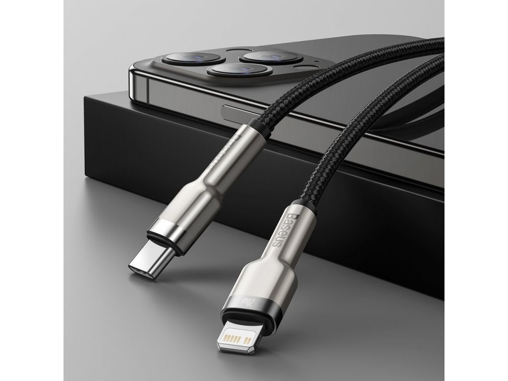 Datový kabel USB Typ C - Lightning 20 W Power Delivery 1 m - černý