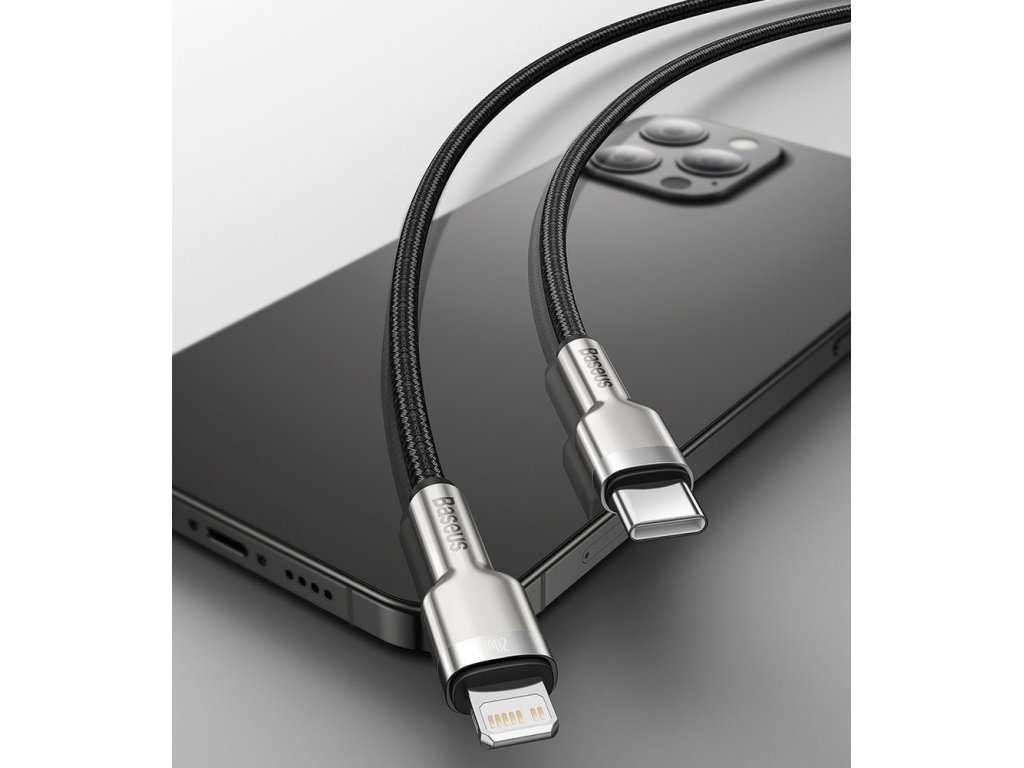 Datový kabel USB Typ C - Lightning 20 W Power Delivery 1 m - černý