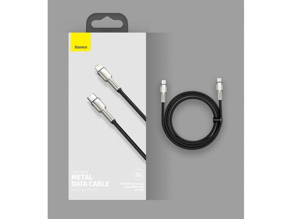 Datový kabel USB Typ C - Lightning 20 W Power Delivery 1 m - černý