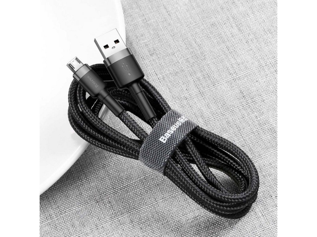 Cafule Micro 2,4A USB kabel 1 metr šedý/černý CAMKLF-B91