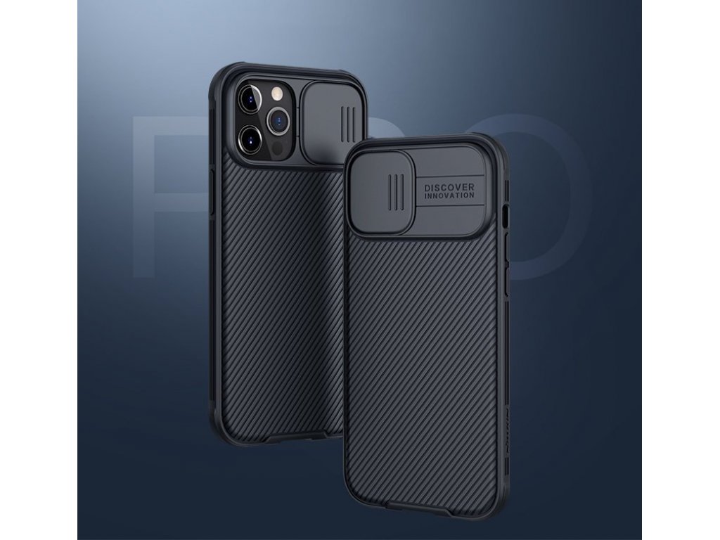 CamShield Pro pancéřový zadní kryt s krytkou fotoaparátu pro iPhone 12 Pro / iPhone 12 černý