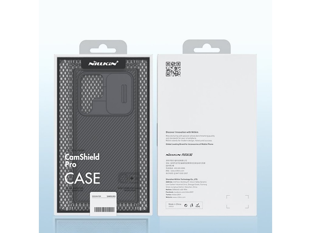 CamShield Pro pancéřový zadní kryt s krytkou fotoaparátu pro Samsung Galaxy S22 Ultra černý