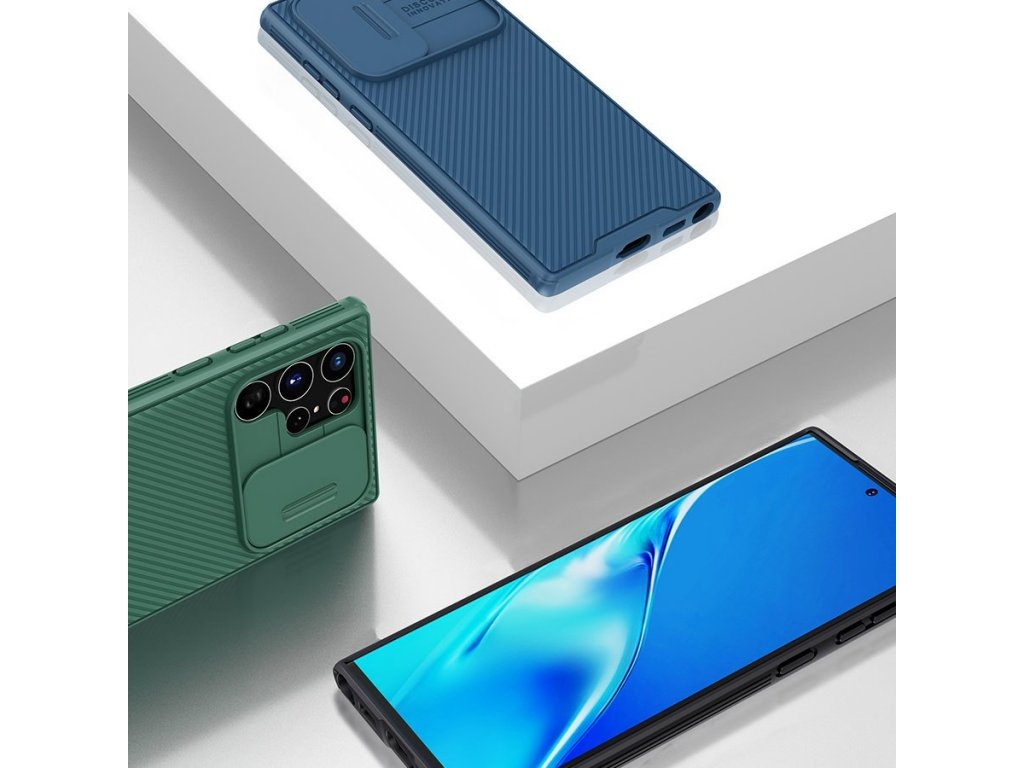 CamShield Pro pancéřový zadní kryt s krytkou fotoaparátu pro Samsung Galaxy S22 Ultra černý