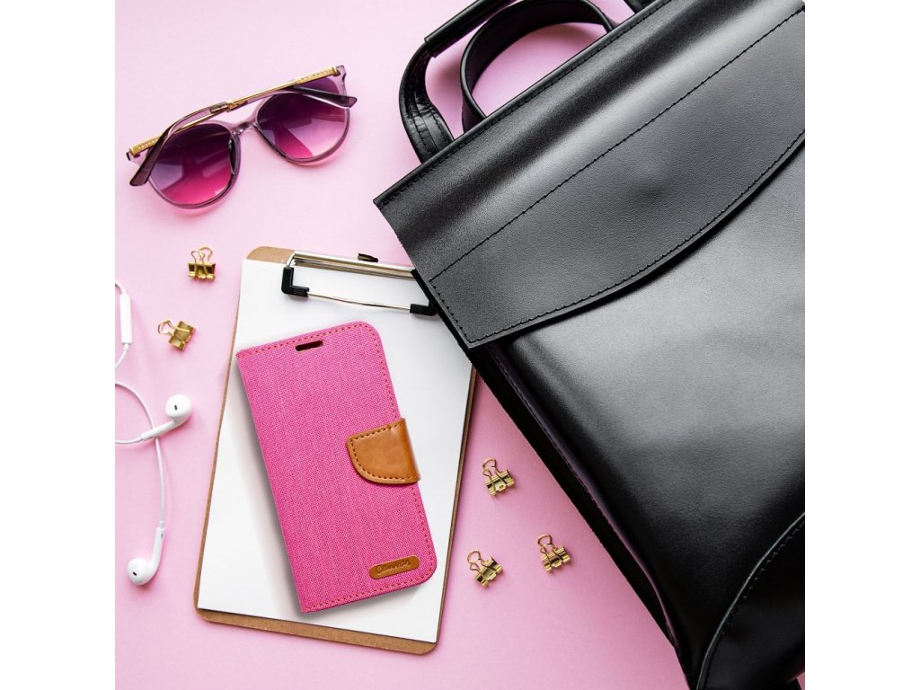 CANVAS Book case for IPHONE 15 Pro pink