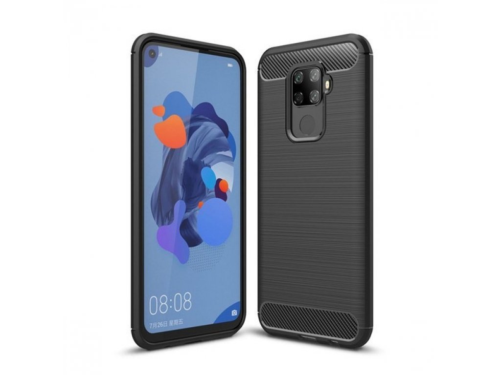 Carbon Case elastické pouzdro Huawei Mate 30 Lite černé