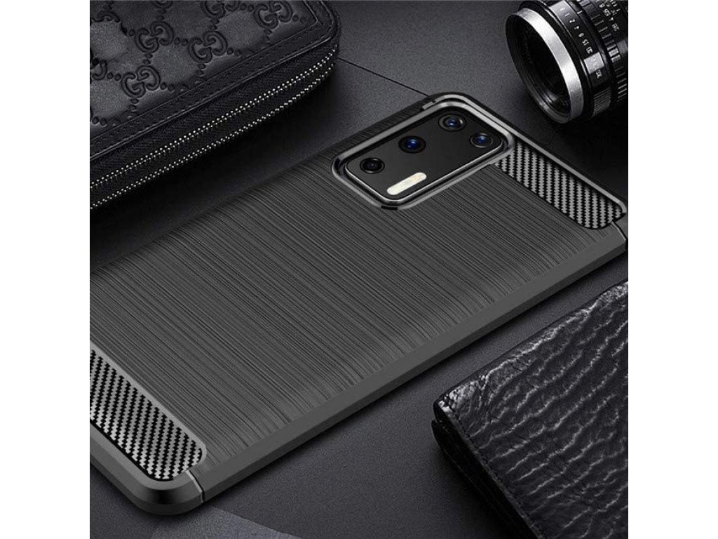 Carbon Case elastické pouzdro Huawei P40 černé