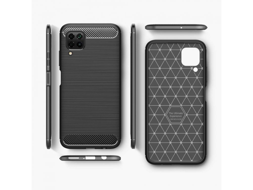 Carbon Case elastické pouzdro Huawei P40 Lite / Nova 7i / Nova 6 SE modré