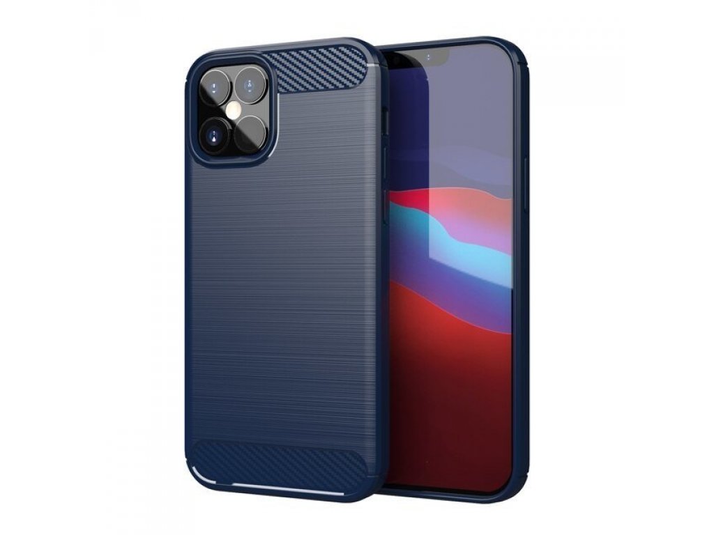 Carbon Case elastické pouzdro iPhone 12 Pro / iPhone 12 modré