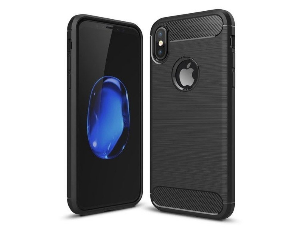 Carbon Case elastické pouzdro iPhone XS / X černé