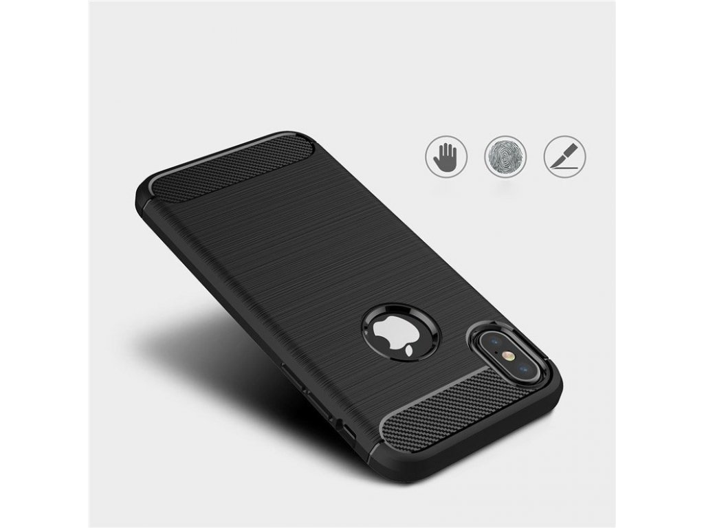 Carbon Case elastické pouzdro iPhone XS / X černé