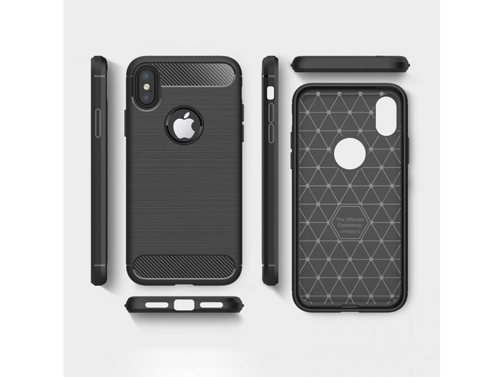 Carbon Case elastické pouzdro iPhone XS / X černé