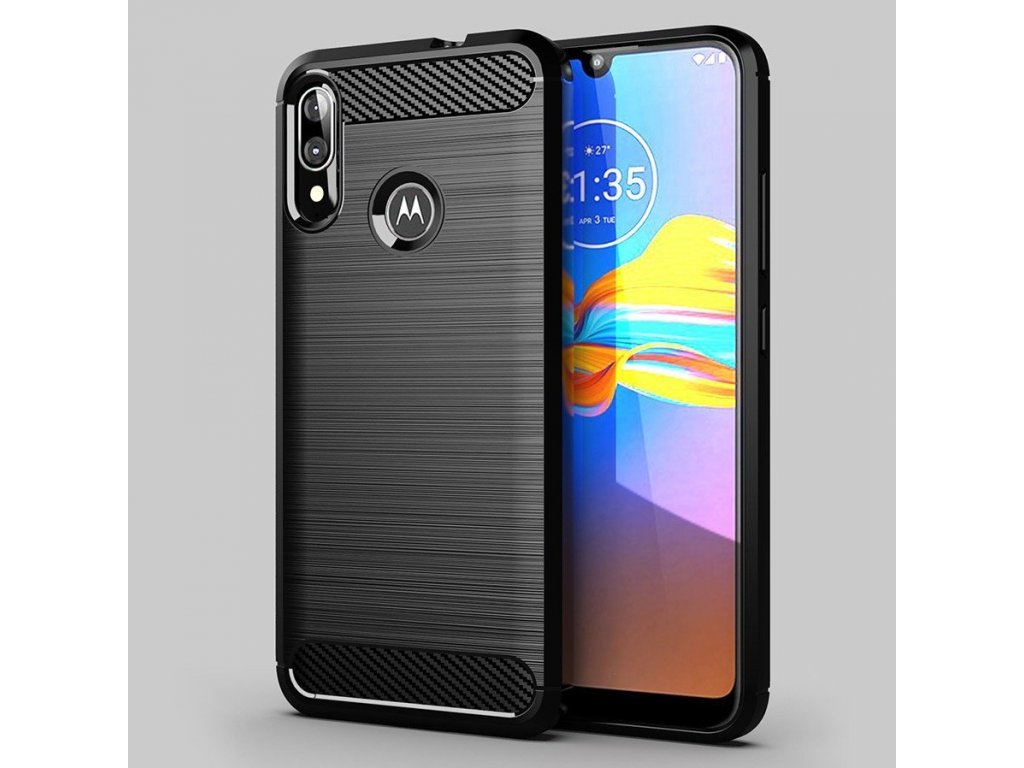 Carbon Case elastické pouzdro Motorola Moto E6 Plus černé