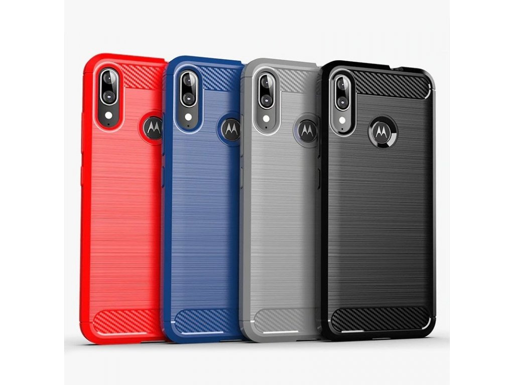 Carbon Case elastické pouzdro Motorola Moto E6 Plus černé