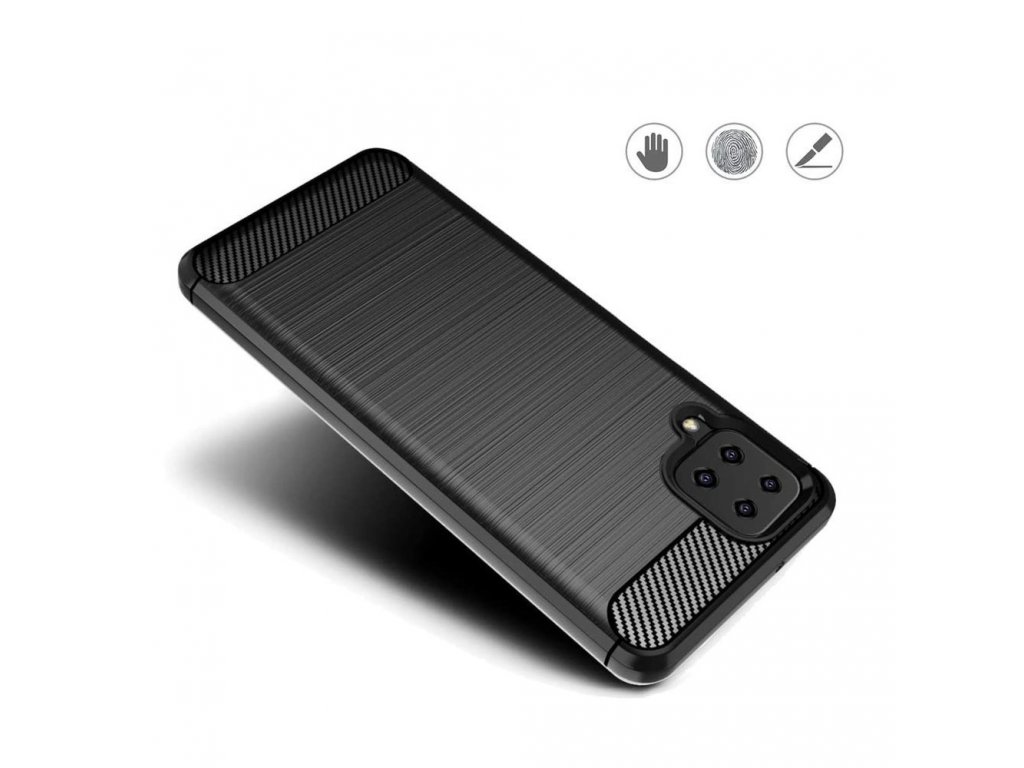 Carbon Case elastické pouzdro Samsung Galaxy A12 černé