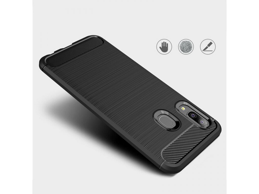 Carbon Case elastické pouzdro Samsung Galaxy A20e černé