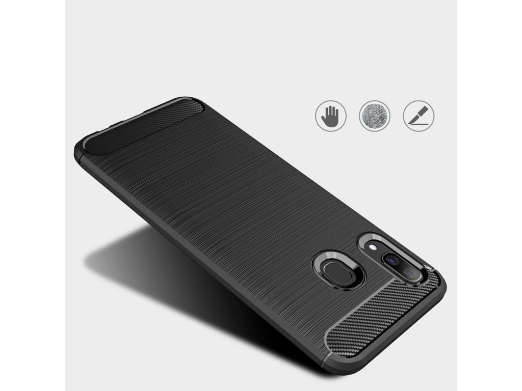 Carbon Case elastické pouzdro Samsung Galaxy A30 černé