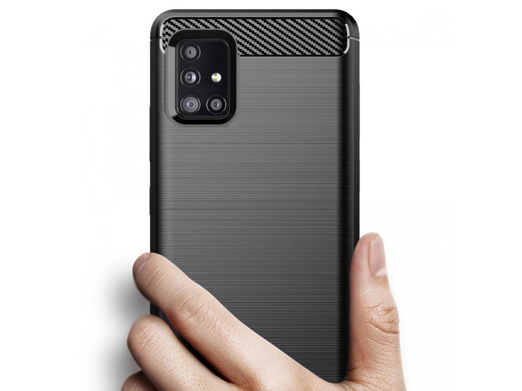 Carbon Case elastické pouzdro Samsung Galaxy A71 5G černé