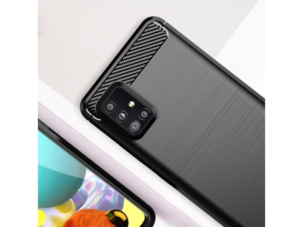 Carbon Case elastické pouzdro Samsung Galaxy A71 5G černé