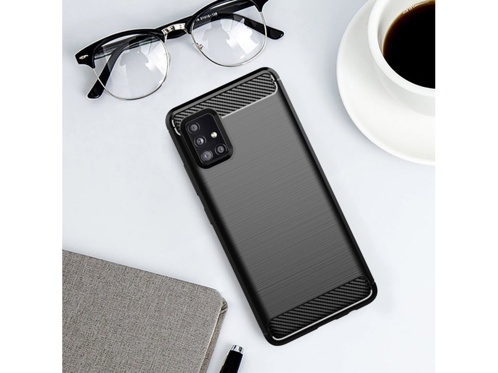 Carbon Case elastické pouzdro Samsung Galaxy A71 5G černé