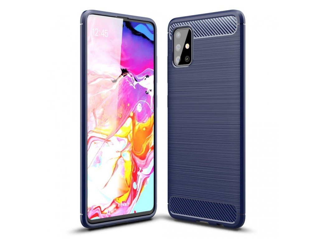 Carbon Case elastické pouzdro Samsung Galaxy A71 modré