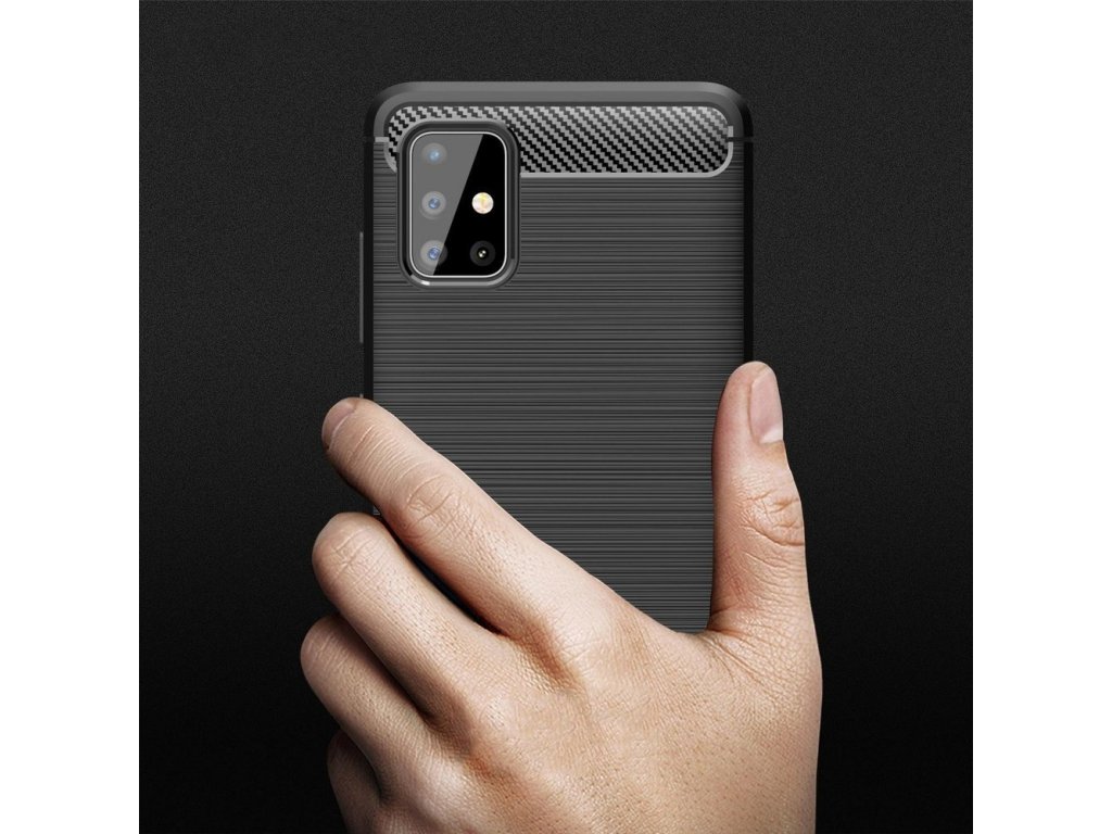 Carbon Case elastické pouzdro Samsung Galaxy A71 modré