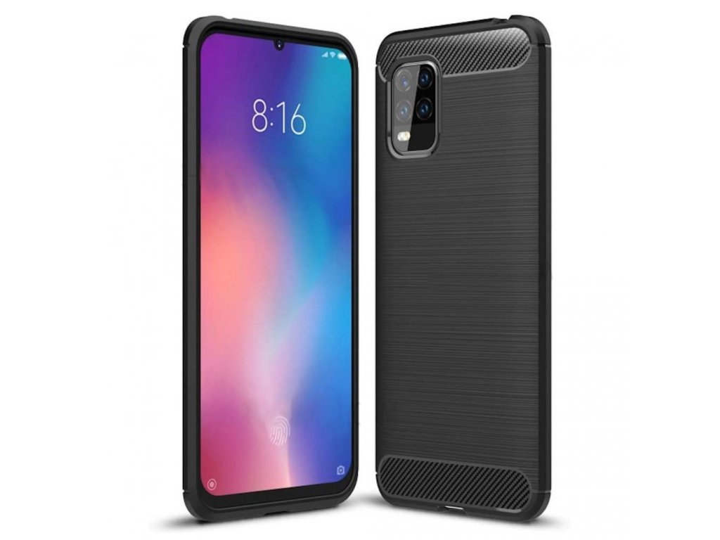 Carbon Case elastické pouzdro Xiaomi Mi 10 Lite černé