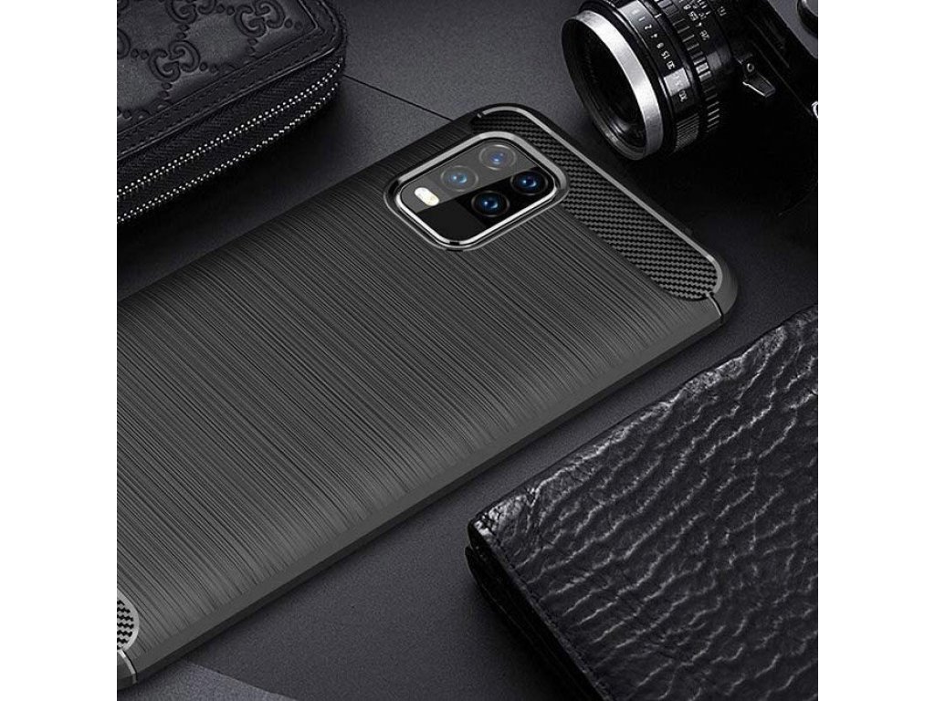 Carbon Case elastické pouzdro Xiaomi Mi 10 Lite černé