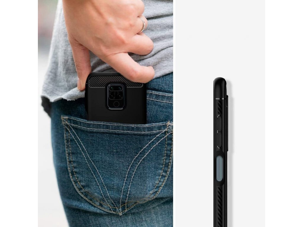 Carbon Case elastické pouzdro Xiaomi Redmi 10X 4G / Xiaomi Redmi Note 9 černé