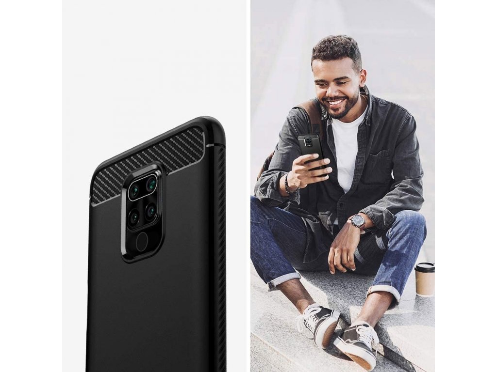 Carbon Case elastické pouzdro Xiaomi Redmi 10X 4G / Xiaomi Redmi Note 9 modré