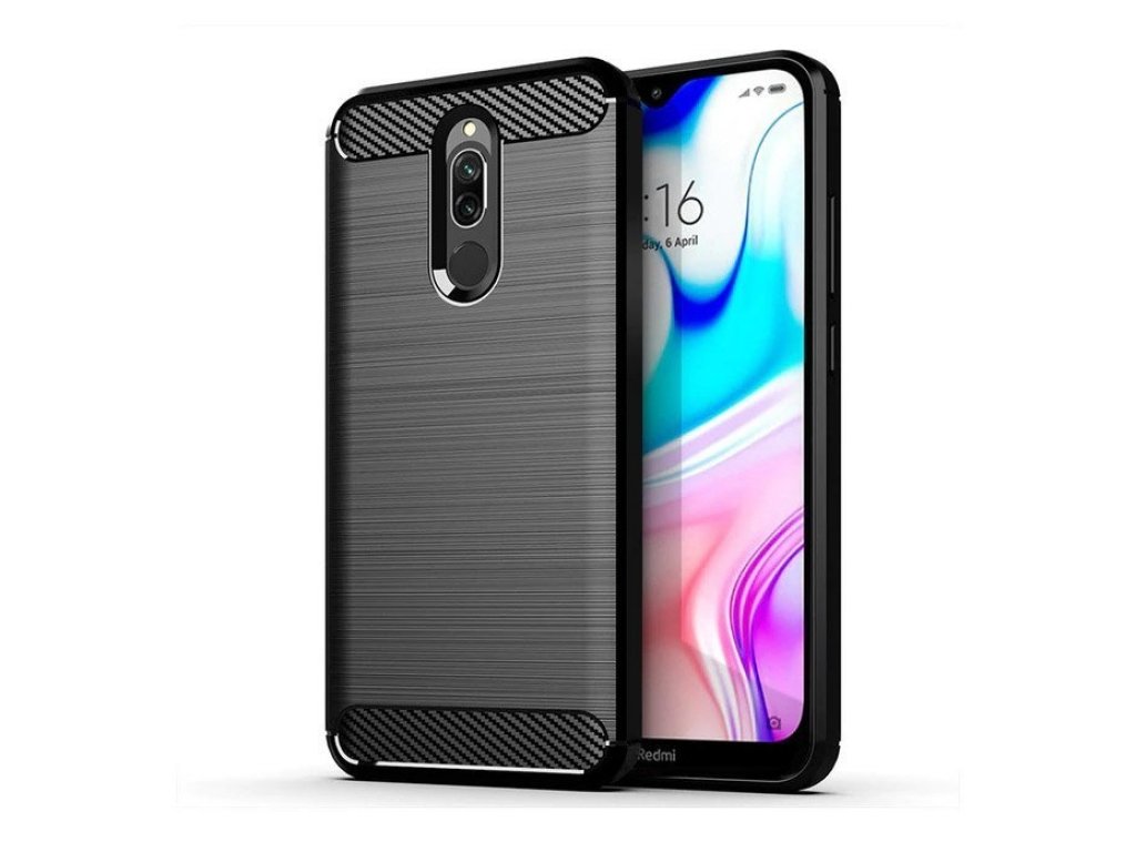 Carbon Case elastické pouzdro Xiaomi Redmi 8 černé