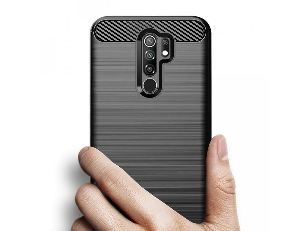 Carbon Case elastické pouzdro Xiaomi Redmi 9 černé