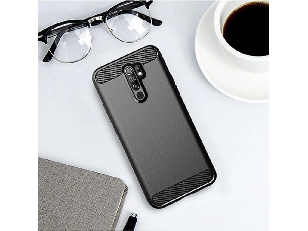 Carbon Case elastické pouzdro Xiaomi Redmi 9 černé