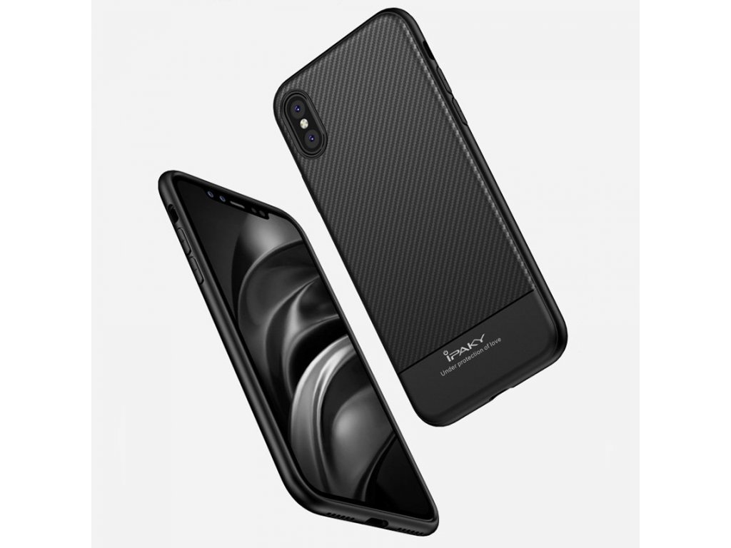 Carbon Fiber elastické pouzdro iPhone X modré