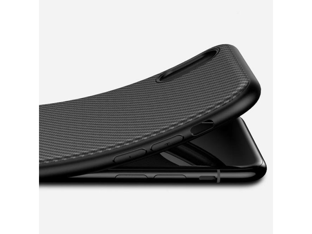 Carbon Fiber elastické pouzdro iPhone X šedé