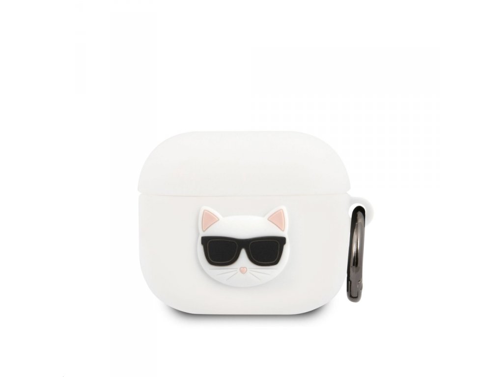 Choupette Head Silikonové pouzdro pro Airpods 3 bílé (KLACA3SILCHWH)