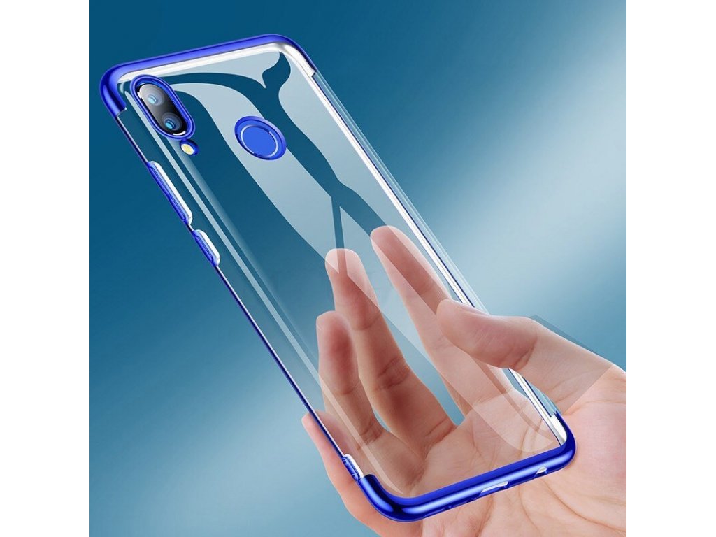 Clear Color case gelové pouzdro s metalickým rámem Huawei P Smart 2019 černé