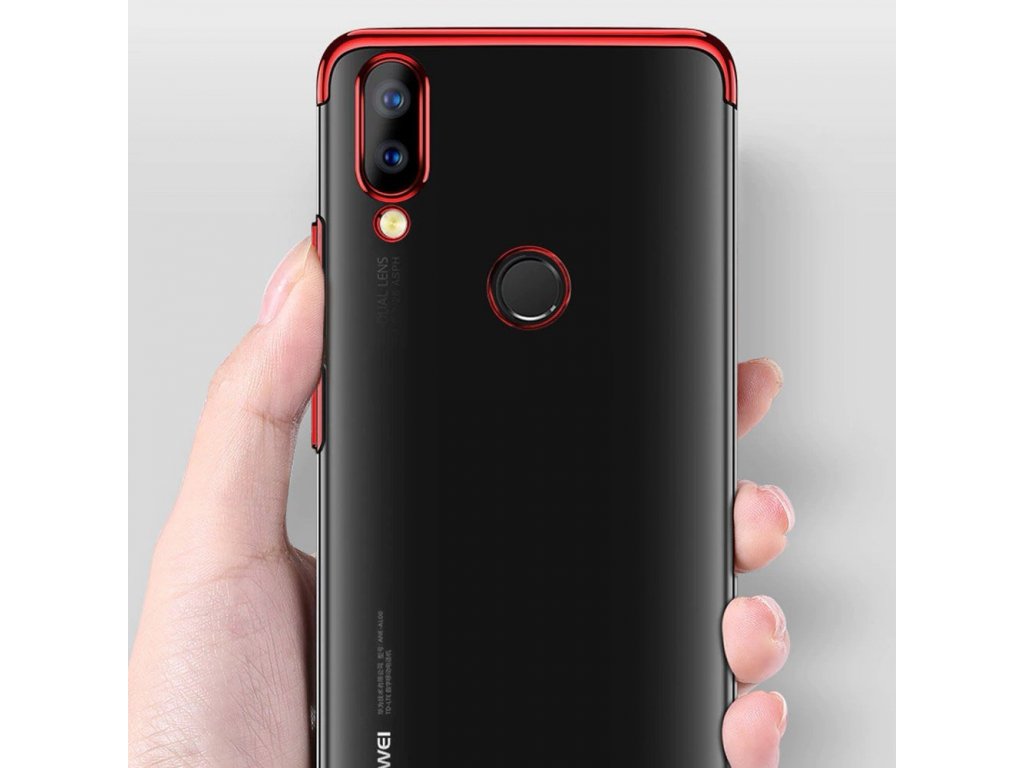 Clear Color case gelové pouzdro s metalickým rámem Huawei P Smart 2019 černé